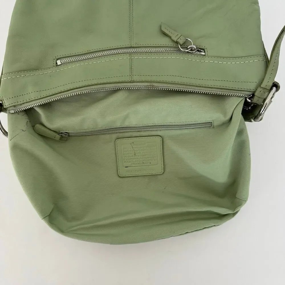 Coach Soho Pleated Leather Shoulder Bag Lime Mint Green F13730